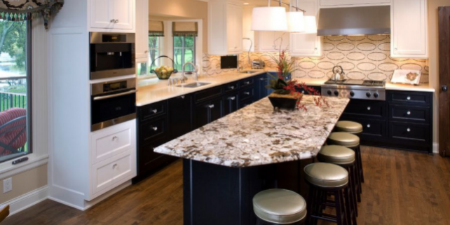Mixing Granite Colors As Two Tone Kitchen, Mixing Granite And Laminate Countertops