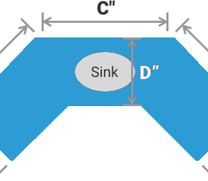 ANGLED 'C' SHAPE COUNTER